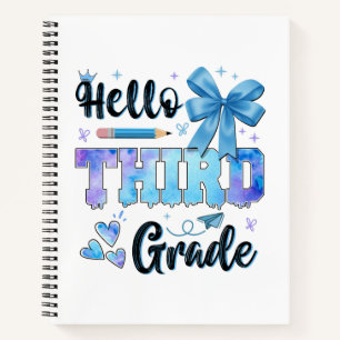 Carnet Bonjour Troisième année Premier jour d'école Coque