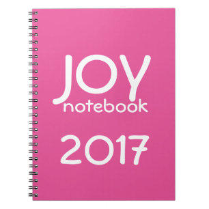 Carnet Bonne Année 2017 JOY Notebook Rose Blanc