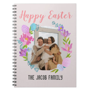 Carnet Bonne famille de Pâques, famille de lapins de Pâqu