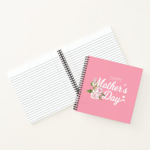 Carnet Bonne fête des mères aux roses roses Ordinateu