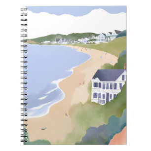 Carnet Bonnet Shores Aquarelle de la plage de Rhode Isl