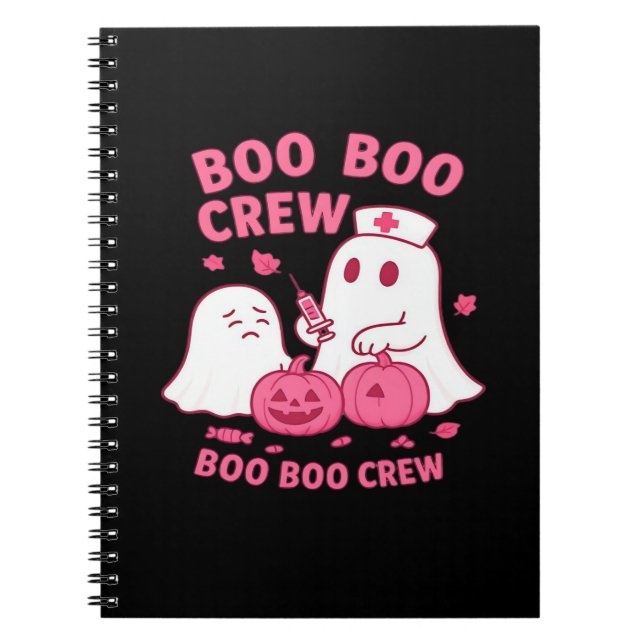 Carnet Boo Boo Crew Nurse Funny Halloween Ghost Nurse Gir (Devant)