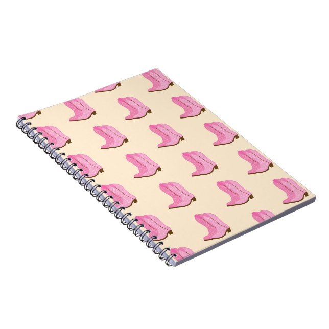 Carnet Boots Cowboy Pink Country Texas Ranch (Côté Droit)