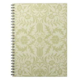 Carnet Borage vintage vert tendre damas de William Morris