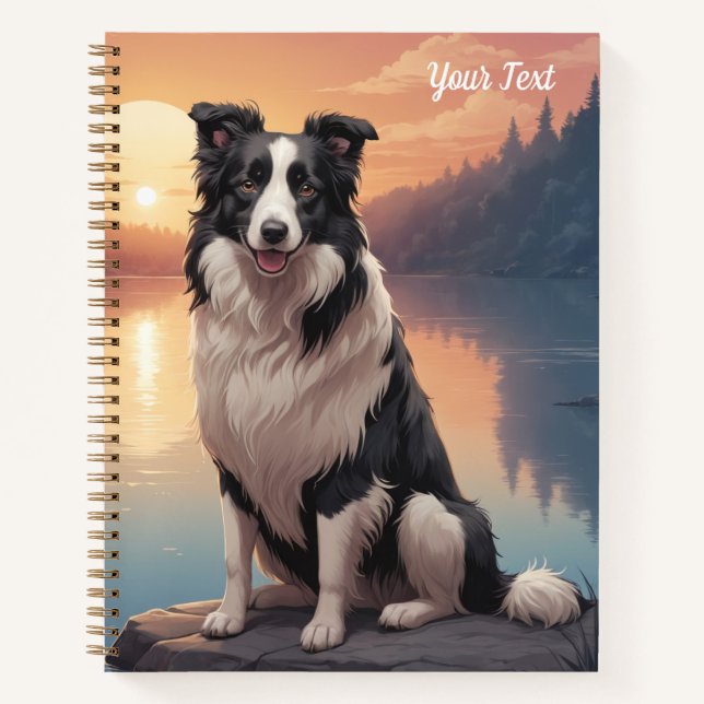 Carnet Border Collie au bord du lac (Devant)