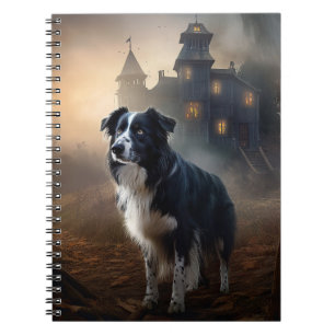 Carnet Bordure Collie Halloween effroi