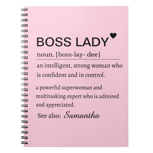 Carnet Boss Lady Definition Personalized  (Devant)