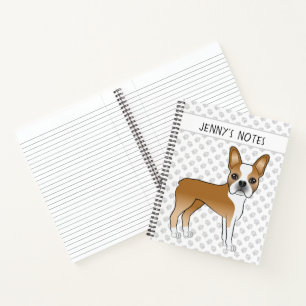 Carnet Boston Terrier Fauve Mignon Chien de Dessin Animé