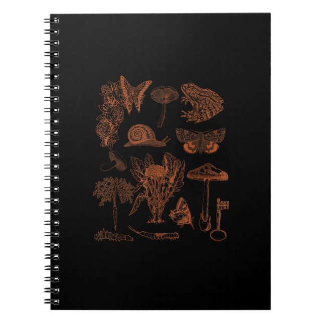 Carnet Botanical Art, Frog Fungi Goblincore Aesthetic Cot (Devant)