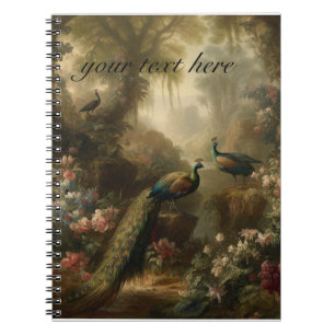 Carnet Botanique : jardin de trois paons personnalisable