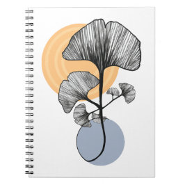 Carnet Botanique Moderne de Feuille de Ginkgo