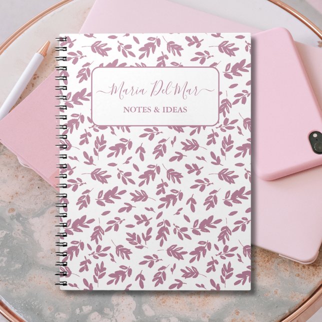 Carnet botanique Rose Dusty personnalisé (Créateur téléchargé)
