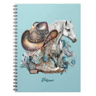 Carnet Botte de cheval Cowgirl bottes de cowboy casquette