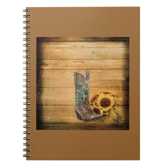 Carnet Botte de tournesol de l'Ouest patiné (Devant)