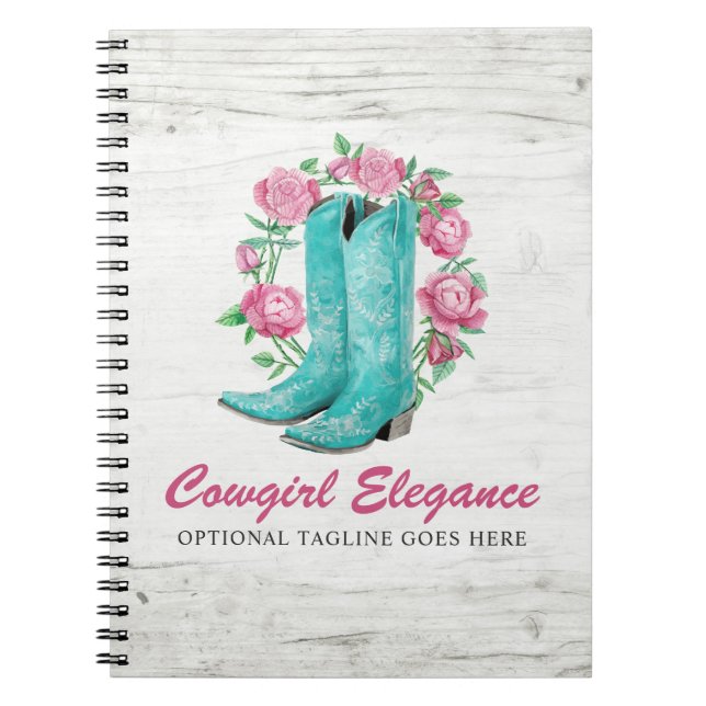 Carnet Bottes de cow-girl de pays et bois rustique de (Devant)