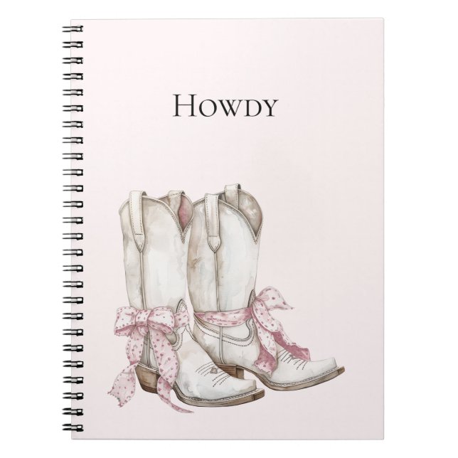Carnet Bottes de cowgirl roses (Devant)