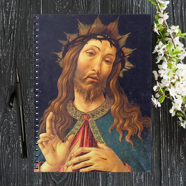 Carnet Botticelli Jésus Christ Épines de la Couronne Carê (Sandro Botticelli Jesus Christ Crown of Thorns Lent Easter Religious Christian Catholic Notebook)