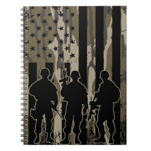 Carnet Bottomland Camo drapeau américain et soldats