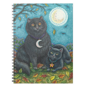 CARNET BOUBO & PYEWACKET CHATS NOIRS, HALLOWEEN FOLK ART