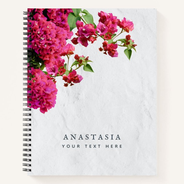 Carnet Bougainvilliers Floral Méditerranée Grecque (Devant)