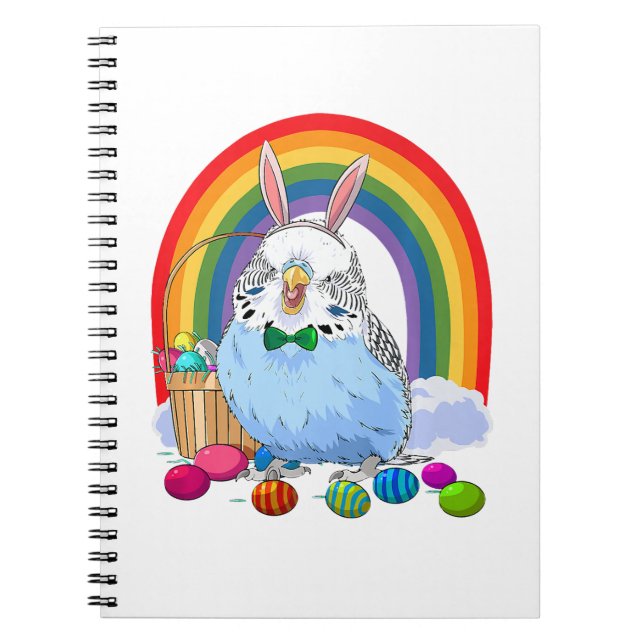 Carnet Bougie Blue Parakeet Oeufs de Pâques Bunny Premium (Devant)