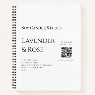 Carnet Bougie de soja à la rose de lavande entreprise ajo