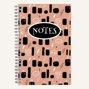 Carnet Bougies éffrayantes et crânes Retro Amusants