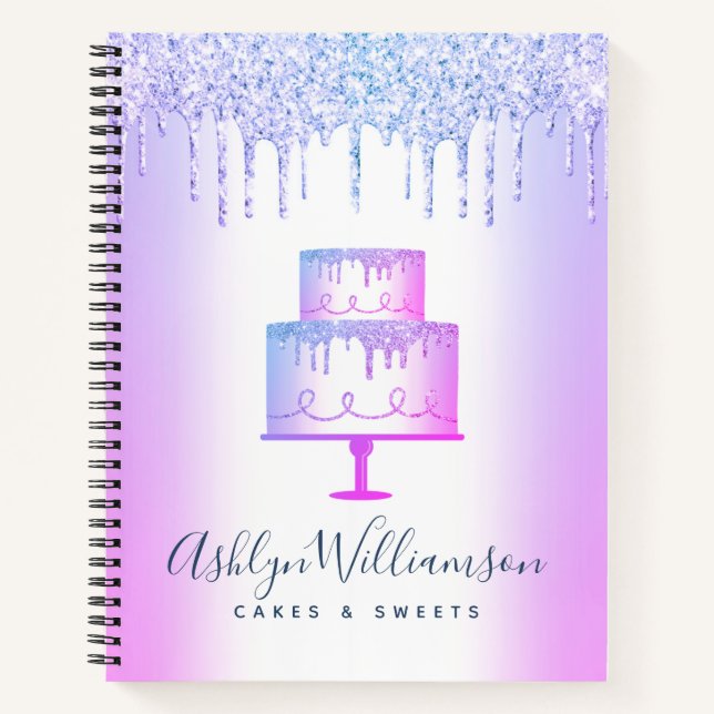 Carnet Boulangerie Cake Purple Parties scintillant Drives (Devant)