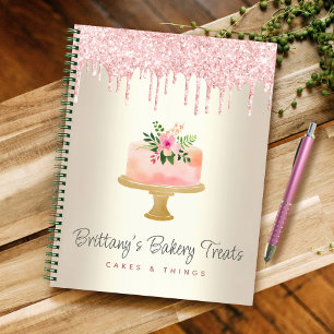 Carnet Boulangerie Gâteau Blush Parties scintillant Rose