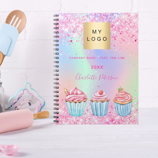 Carnet boulangerie pâtisserie parties scintillant cupcake (Créateur téléchargé)