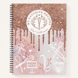 Carnet Boulangerie Whisk Parties scintillant Rose Gold Ro