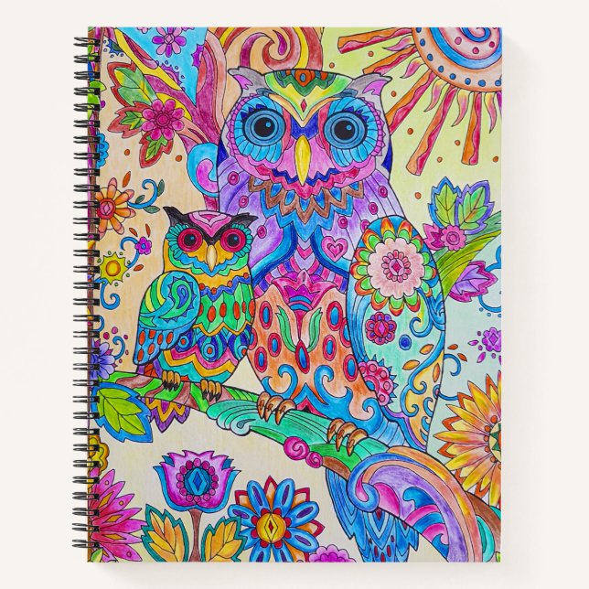 Carnet Boule aux griffes de chien mignon Cartoon Oiseau P (Devant)