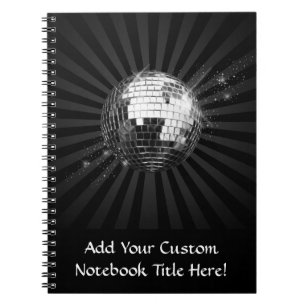 Carnet Boule de disco de miroir sur le noir