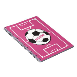 Carnet Boule de soccer personnalisée et rose de champ