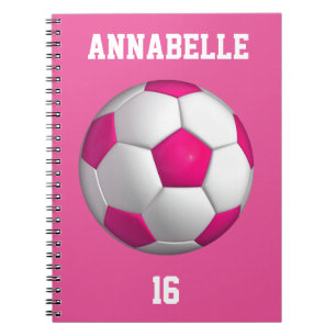 Carnet Boule de soccer rose Personnaliser