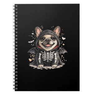 Carnet Bouledogue français Halloween Squelette mignon