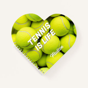 Carnet Boules de tennis de nom et de texte personnalisées