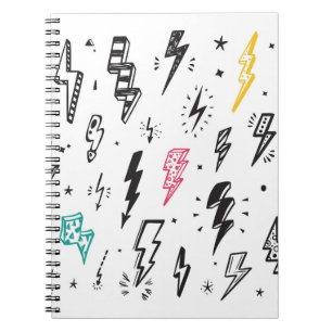 Carnet Boulons de foudre, ensemble de gribouillis dessiné