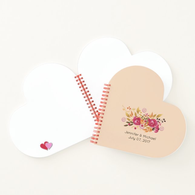 Carnet Bouquet de fleurs rose et orange sur Arrière - pla (Intérieur)