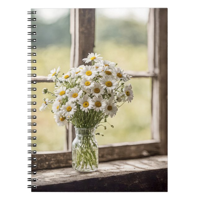 Carnet Bouquet de la marguerite dans la fenêtre (Devant)