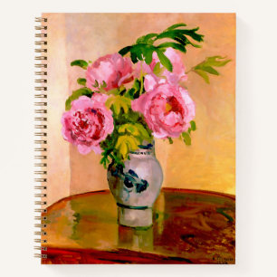 Carnet Bouquet de pivoines roses par Camille Pissarro