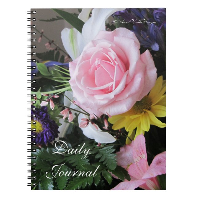Carnet Bouquet quotidien de roses roses (Devant)