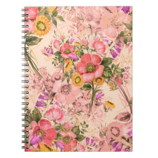 Carnet Bouquets motif rococo sans couture. Belle bouque