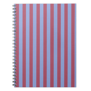 Carnet Bourgogne et Rayures Bleues