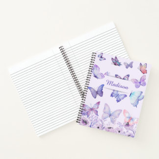Carnet Bouteilles d'aquarelle Fleur sauvage Jardin Lilac