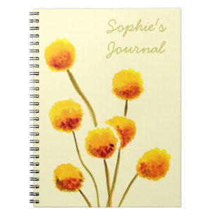 Carnet Bouton Billy jaune fleur australienne originaire