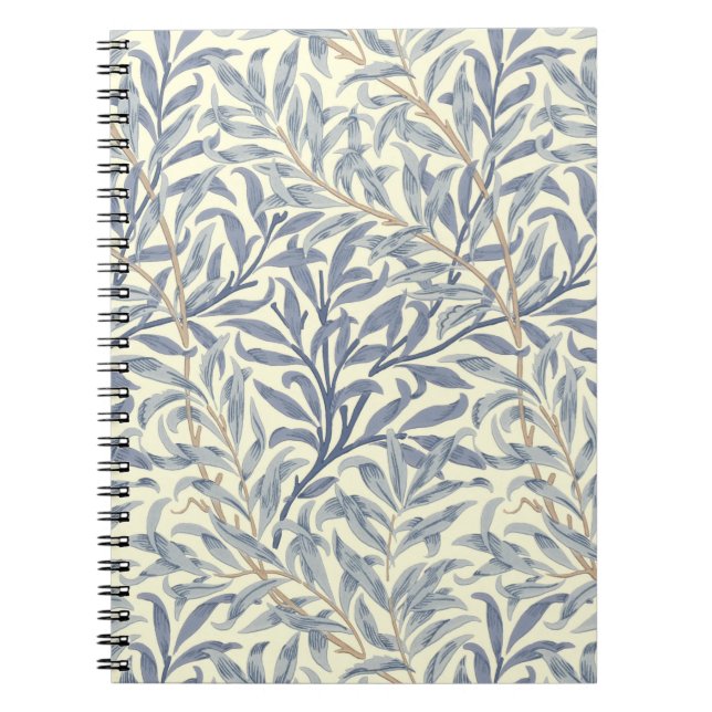 Carnet Bouton bleu saule (par William Morris) (Devant)