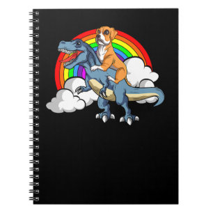 Carnet Boxer Chien équitation Dinosaur Trex Allemand Deut