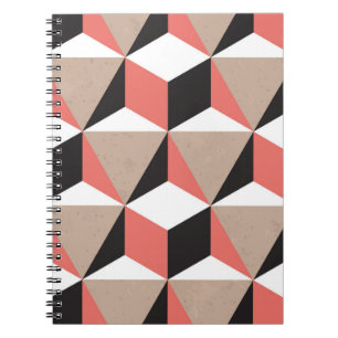 Carnet Bras en corail blanc noir géométrique 3D