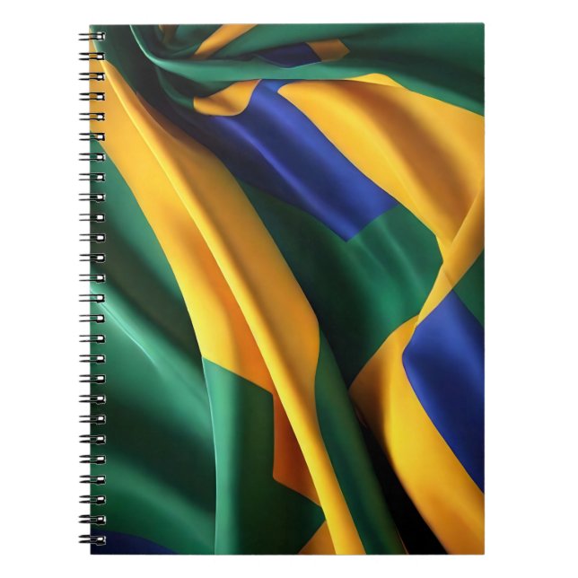 Carnet Brésil drapeau texture soie (Devant)